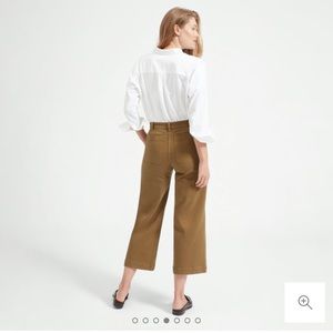 Everlane cropped pants in ochre color